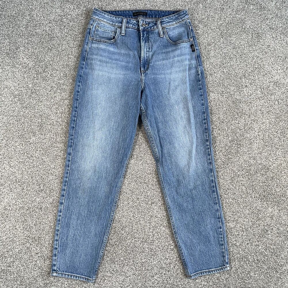 Silver Jeans Co HIGH RISE MOM JEANS Denim Tapered Womens Size 28x27